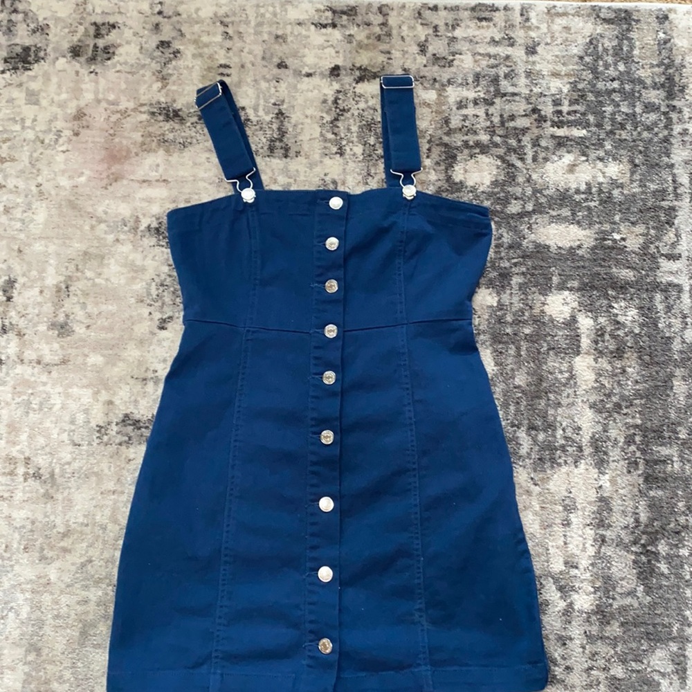blue button up dress
